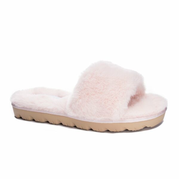 Rally Faux Fur Slide for Women in Light Pink | by Chinese Laundry