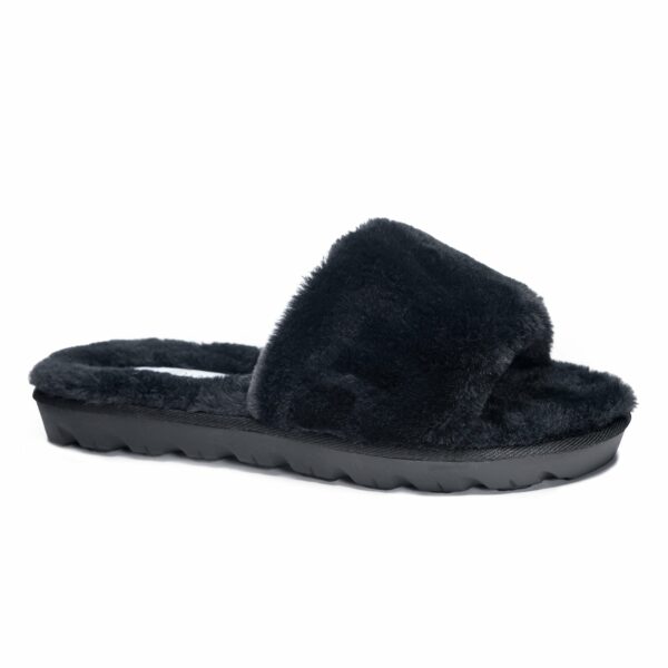 Rally Faux Fur Slide for Women in Black | by Chinese Laundry