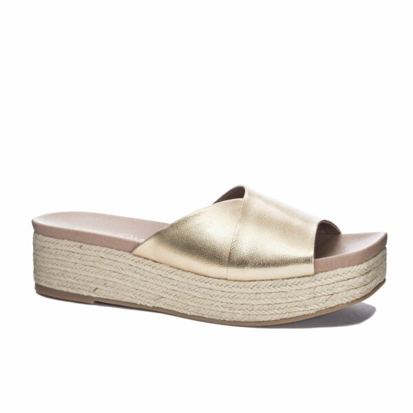 Seamist Slide sandal for Women in Gold | by Chinese Laundry