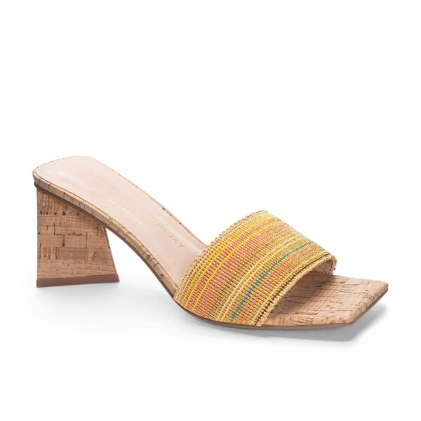 Yuna Woven Casual Slide for Women in Yellow Multi | by Chinese Laundry