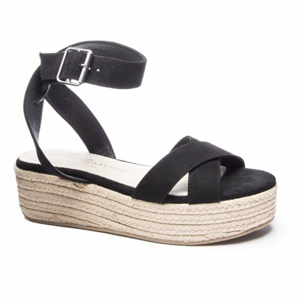 Zala Wedge Sandal for Women in Black | by Chinese Laundry