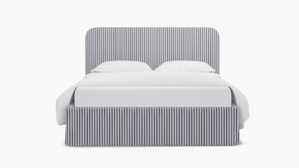 The Inside | Skirted Platform Bed | Black Classic Ticking Stripe