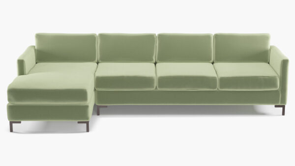 The Inside | Modern Sectional, Left Facing | Celadon Performance Plush Velvet