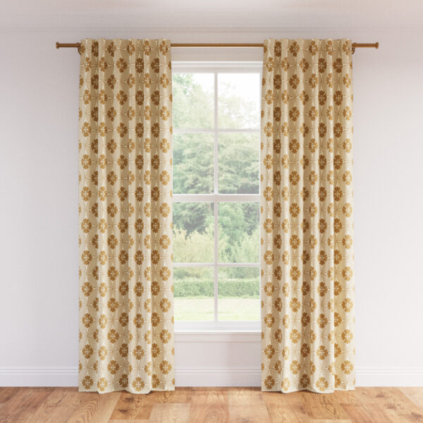 The Inside | Printed Linen Unlined Curtain | 50" x 96" | Rattan Solaire Printed Linen Blend