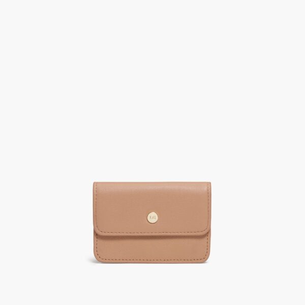 Lo & Sons | Sherborn Compact Wallet - Saffiano Leather - Dark Tan