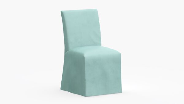 The Inside | Slipcovered Dining Chair | Aqua Velvet