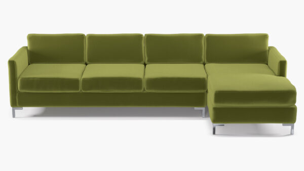 The Inside | Modern Sectional, Right Facing | Sage Performance Velvet