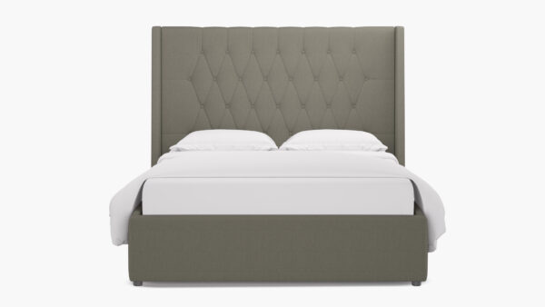 The Inside | Tufted Wingback Bed | Putty Everyday Linen