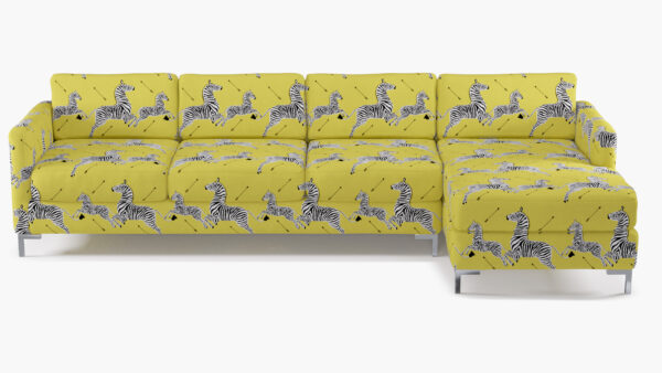 The Inside | Modern Sectional, Right Facing | Yellow Zebra