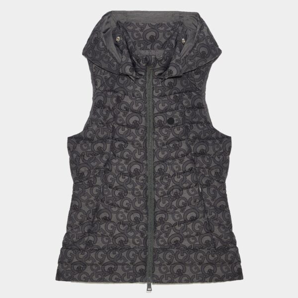 G/FORE G's Printed Puffer Vest W/ Removable Hood - Charcoal Heather Grey