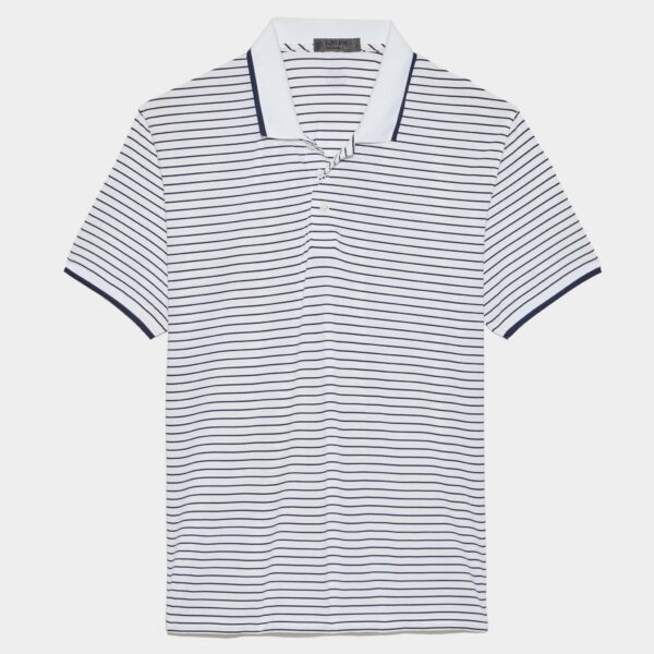 G/FORE Perforated Stripe Polo - Snow