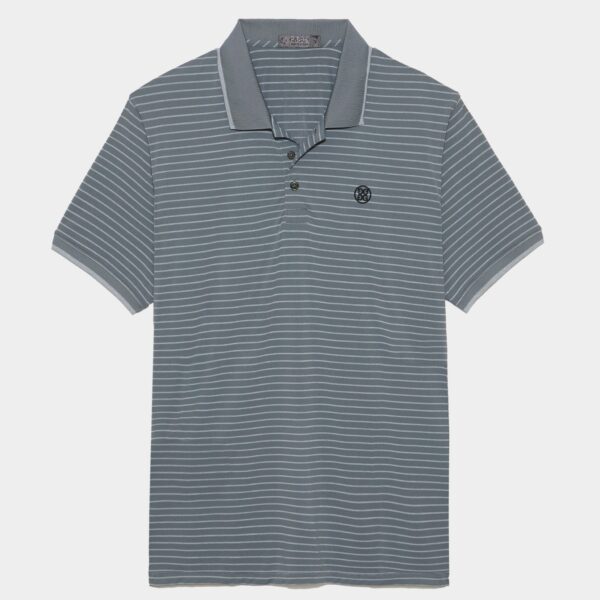 G/FORE Perforated Stripe Polo - Charcoal