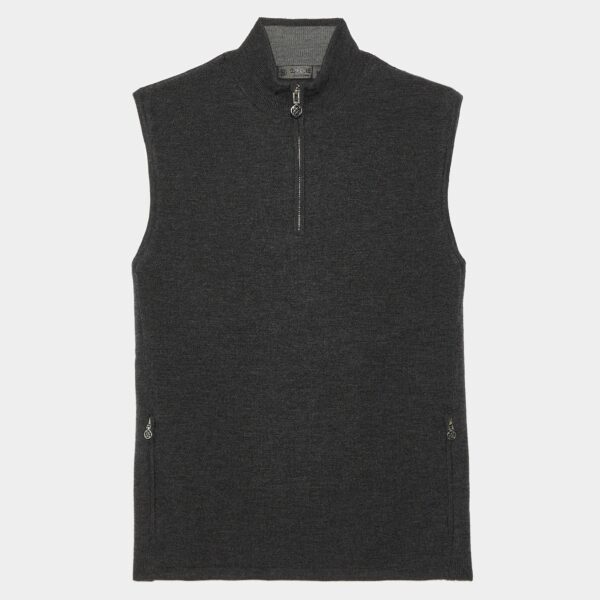 G/FORE Microfiber-Lined Dunes Vest - Charcoal Heather Grey