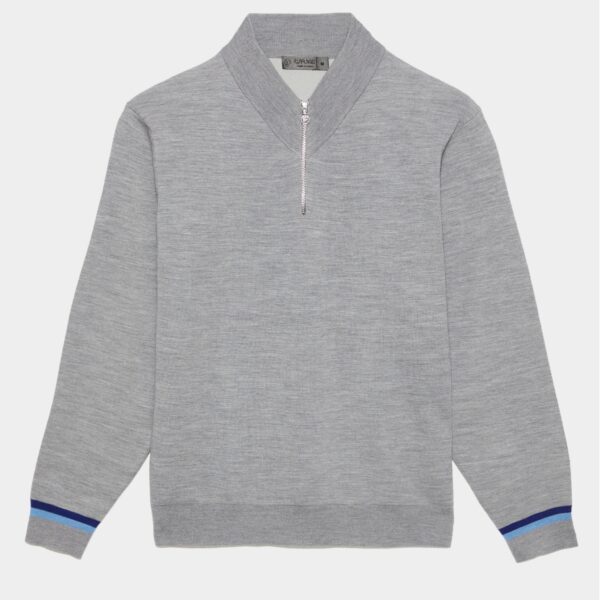 G/FORE Quarter Zip V Neck Sweater Pullover - Heather Grey