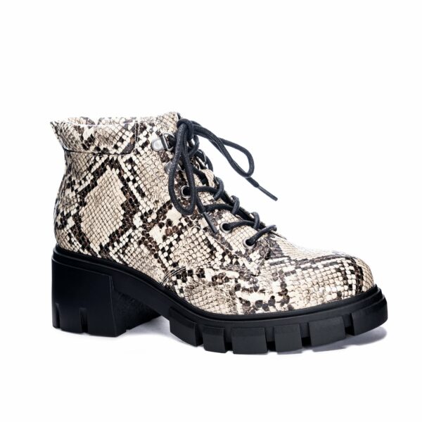 No Doubt Snake Boot for Women in Cream/Black | by Dirty Laundry