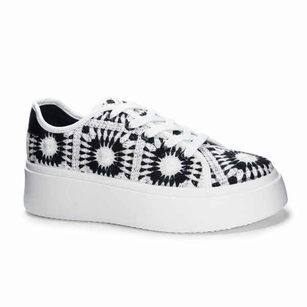 Recreation Crochet Sneaker for Women in Black/White Multi | by Dirty Laundry