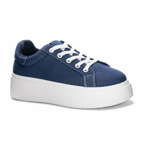 Record Denim Sneaker for Women in Blue | by Dirty Laundry