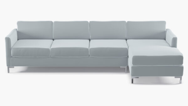 The Inside | Modern Sectional, Right Facing | Sterling Performance Velvet