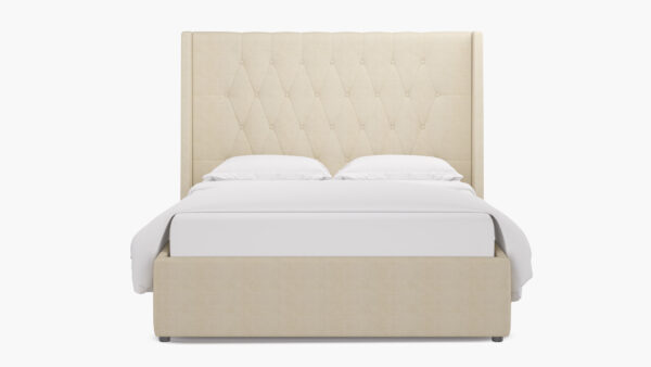 The Inside | Tufted Wingback Bed | Talc Everyday Linen