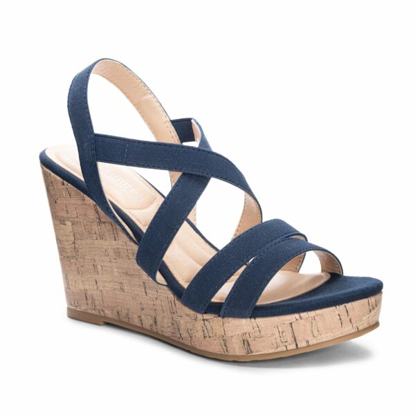 Bijous Cork Wedge Sandal for Women in Navy | Cl By Laundry