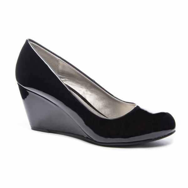 Nima Patent Wedge Pump for Women in Black | Cl By Laundry