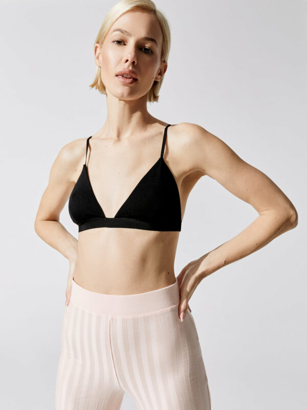 Jonathan Simkhai Standard Mimi Matte Jersey Triangle Bralette - Black