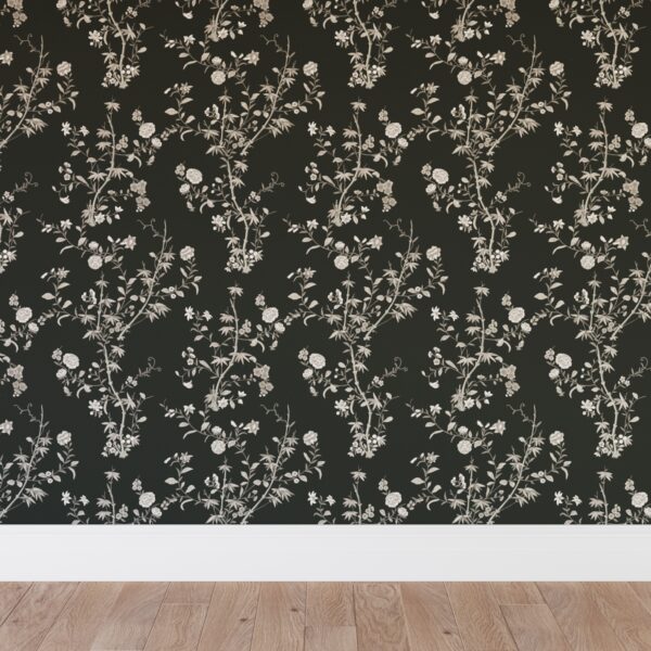 The Inside | Peel + Stick Wallpaper Roll | Black Bamboo Garden