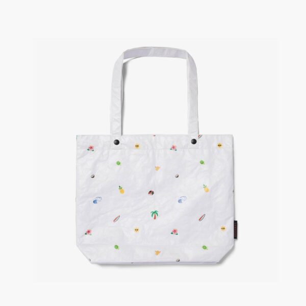 Lo & Sons | The Del Mar Packable Tote Small - Tyvek - White Hawaii Emoji