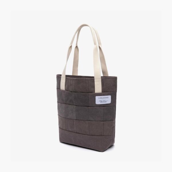 Lo & Sons | Rockwood Upcycled Patchwork Tote - Canvas - Thistle / Grey