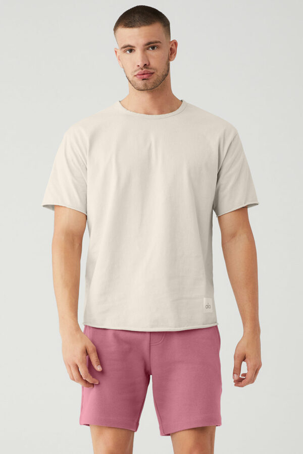 Alo Yoga | Society Crewneck T-Shirt in Bone Beige