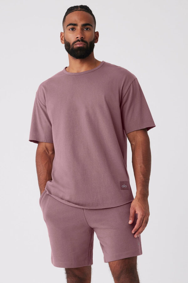 Alo Yoga | Society Crewneck T-Shirt in Woodrose Purple