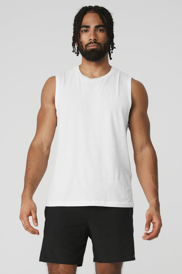 Alo Yoga | The Triumph Muscle Tank Top in White