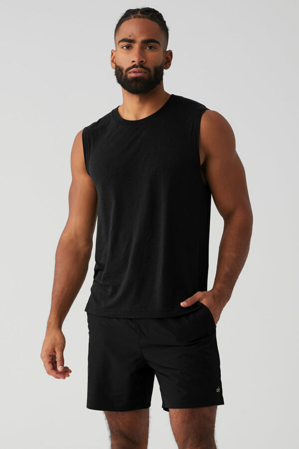 Alo Yoga | The Triumph Muscle Tank Top in Black