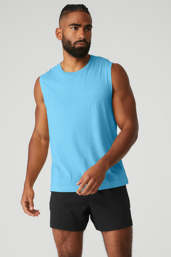 Alo Yoga | The Triumph Muscle Tank Top in Azure Blue