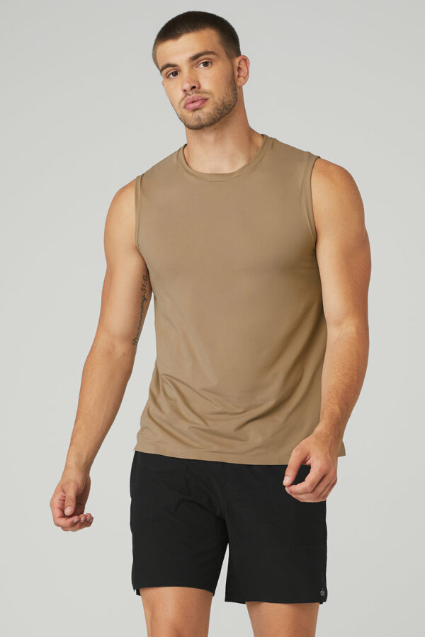 Alo Yoga | Idol Performance Tank Top in Gravel Beige