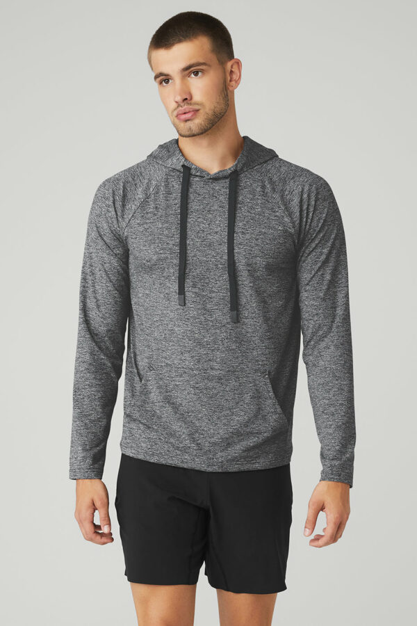 Alo Yoga | The Conquer Hoodie in Graphite Marl Grey