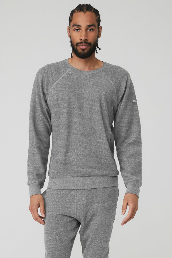 Alo Yoga | Triumph Crew Neck Sweatshirt in Grey Triblend