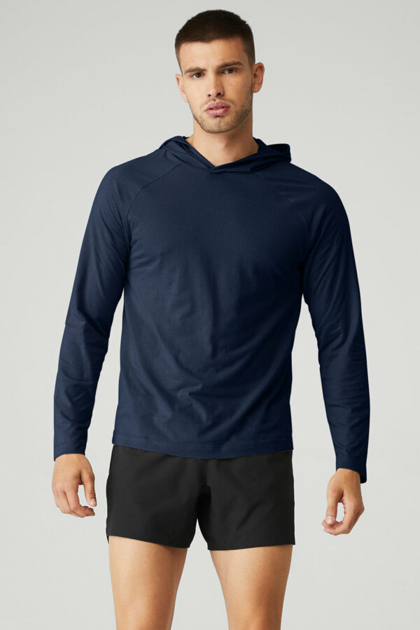 Alo Yoga | Core Hooded Runner Sweatshirt in Navy Blue