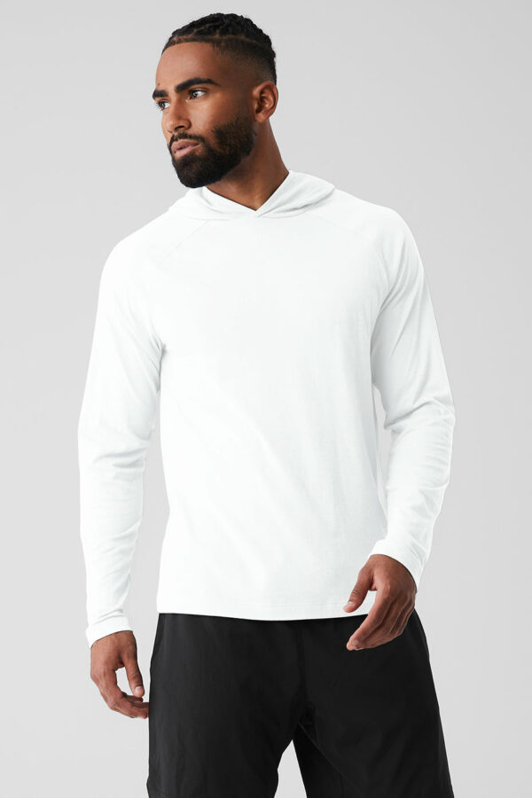 Alo Yoga | Core Hooded Runner Sweatshirt in White