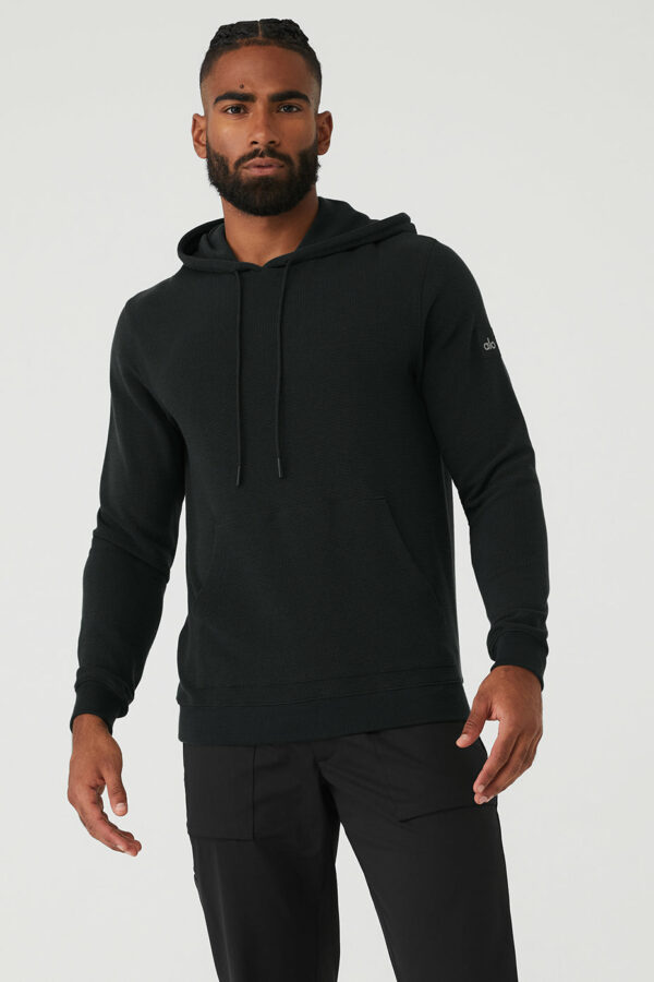 Alo Yoga | Micro Waffle Fast Break Hoodie in Black