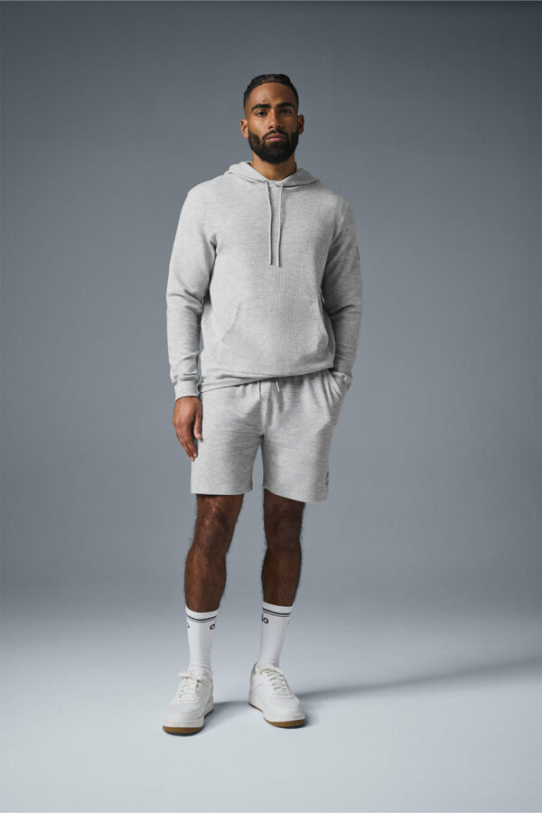 Alo Yoga | Micro Waffle Fast Break Hoodie in Athletic Heather Grey