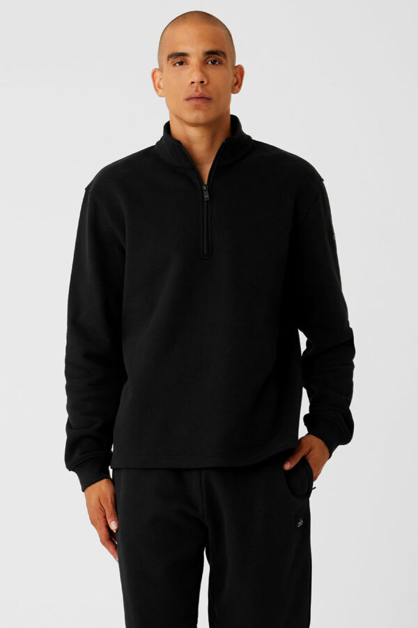 Alo Yoga | Renown Heavy Weight 1/4 Zip Sweatshirt in Black