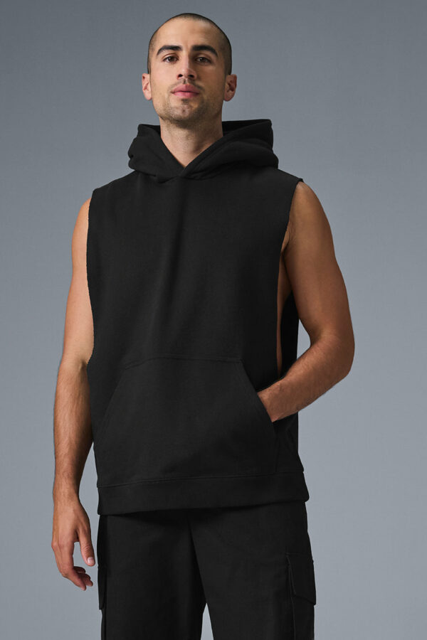 Alo Yoga | Renown Sleeveless Hoodie in Black