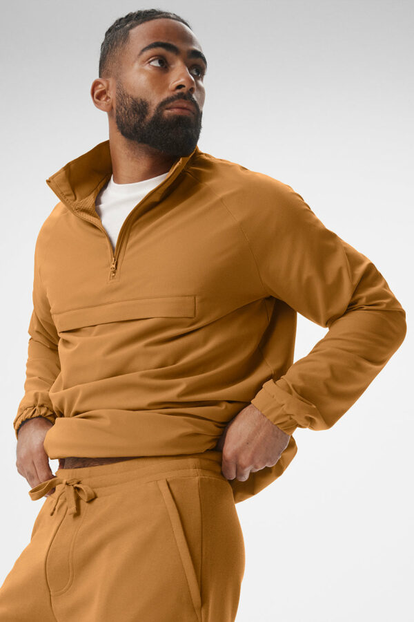 Alo Yoga | Ripstop 1/4 Zip On-Set Jacket in Toffee Brown