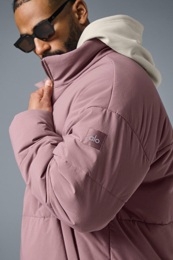 Alo Yoga | Stretch Woven Street Puffer Jacket in Woodrose Purple