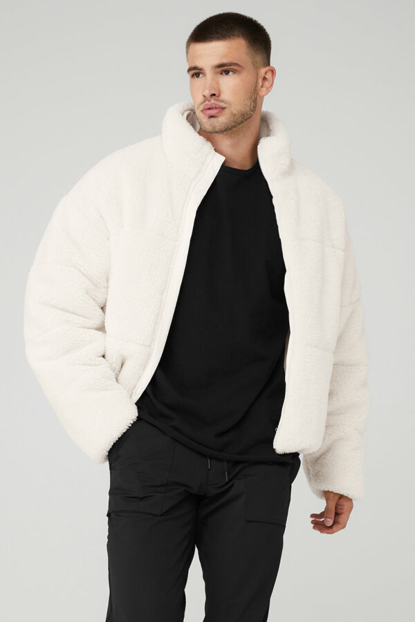 Alo Yoga | Sherpa Stage Puffer Jacket in Ivory White