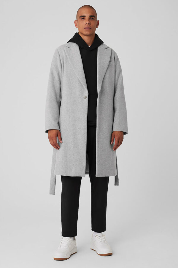 Alo Yoga | Wool Gameday Overcoat in Athletic Heather Grey