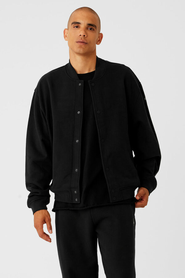 Alo Yoga | Renown Varsity Jacket in Black