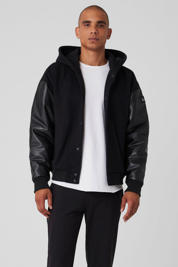 Alo Yoga | Select Hooded Bomber Jacket in Black