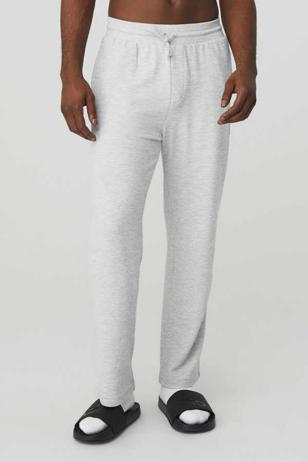 Alo Yoga | Micro Waffle Fast Break Sweatpant in Athletic Heather Grey